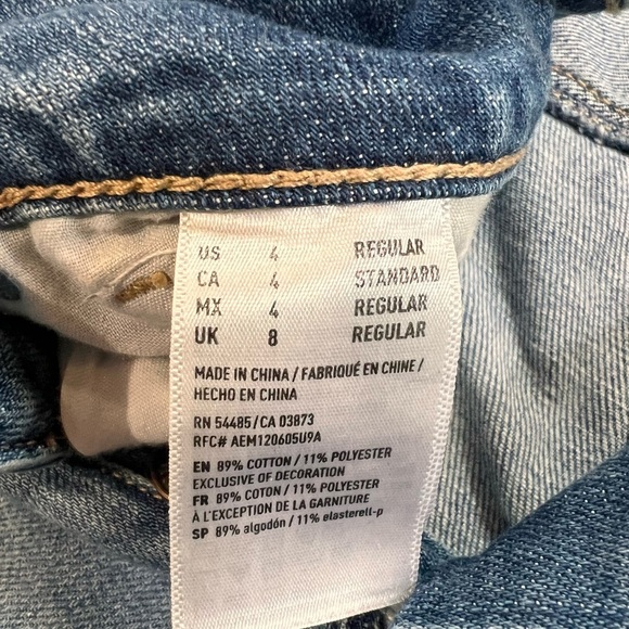 American Eagle Jeans Tomgirl Tapered Distressed Button Fly Womens 4 - Picture 5 of 7